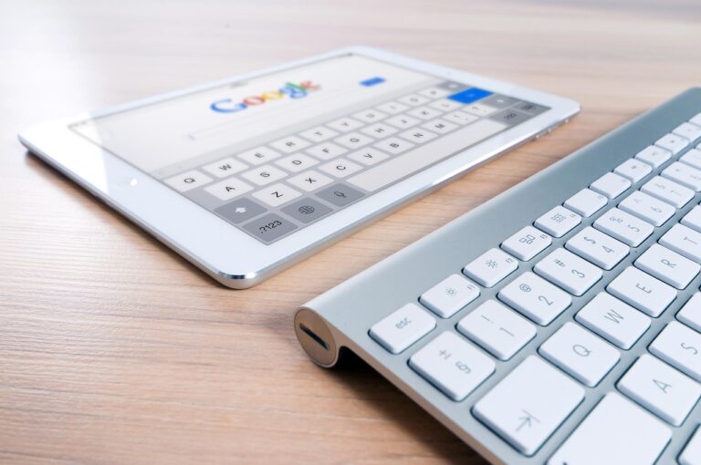 A minimalist workspace showing organized notes and a clean digital layout